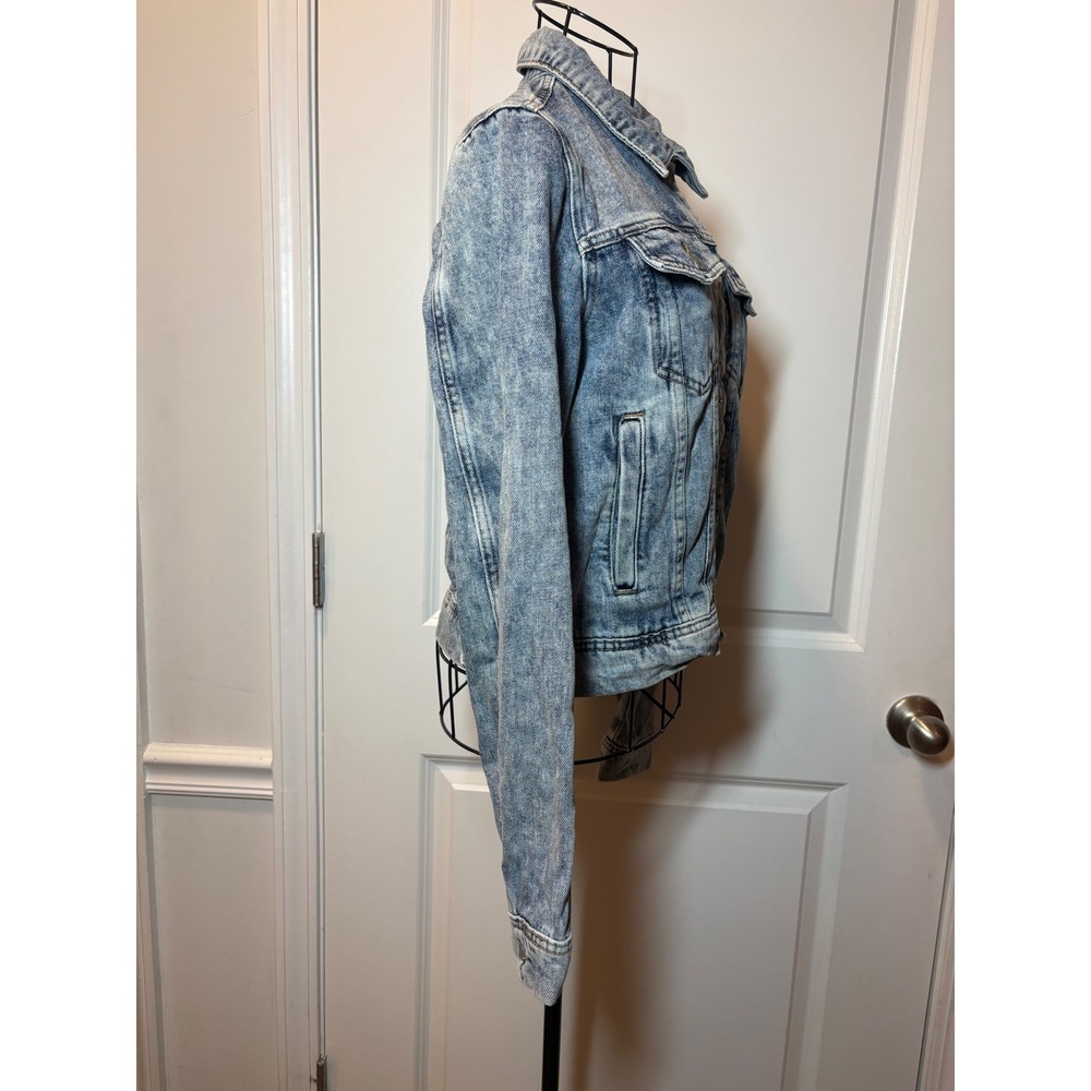 Free People Womens Acid Wash Denim Trucker Jacket Size S - Picture 8 of 10